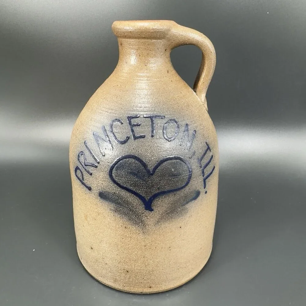 Vintage 1988 Braun Buffalo NY Stoneware Jug Container Brown Salt Glaze Pottery‎